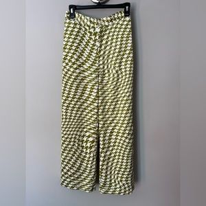 Urban Outfitters | Olympia Scarf Printed Pant Green Motif Houndstooth